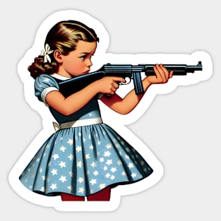 The Little Girl and a Gun Sticker